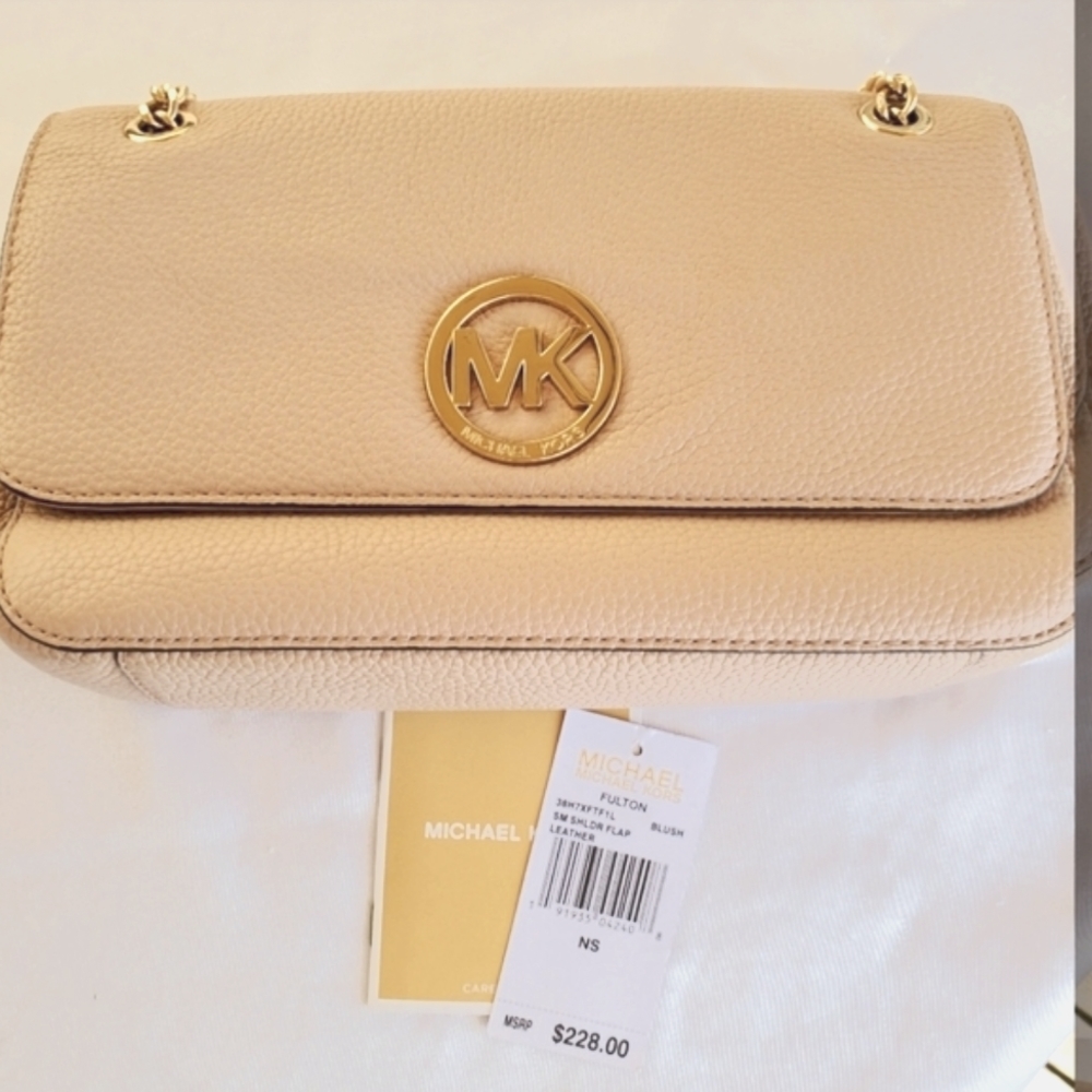 Michael Kors Fulton small Shoulder Flap bag ~ Blush Pink